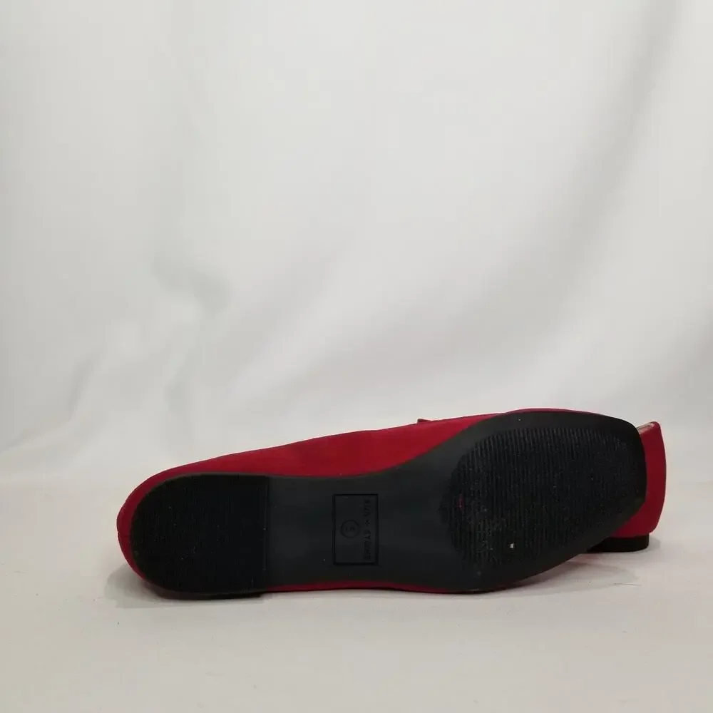SUN + STONE Youth Girls  Mary Jane Flats Size 5 Red NWT